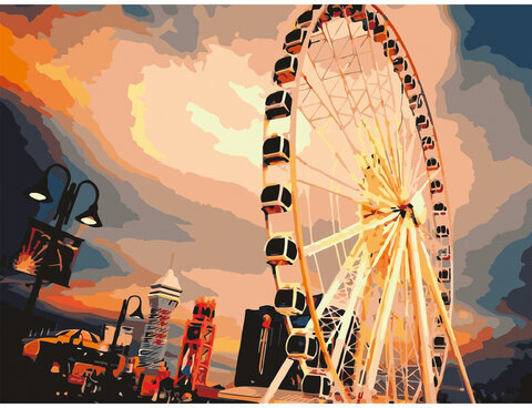 Картина по номерам 40х50 см, ОСТРОВ СОКРОВИЩ "Чертово колесо", на подрамнике, акриловые краски, 3 кисти, 662460