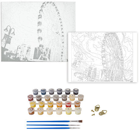 Картина по номерам 40х50 см, ОСТРОВ СОКРОВИЩ "Чертово колесо", на подрамнике, акриловые краски, 3 кисти, 662460