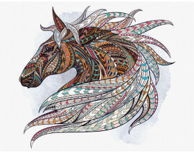 Картина по номерам 40х50 см, ОСТРОВ СОКРОВИЩ "Восточный конь", на подрамнике, акрил, кисти, 663352