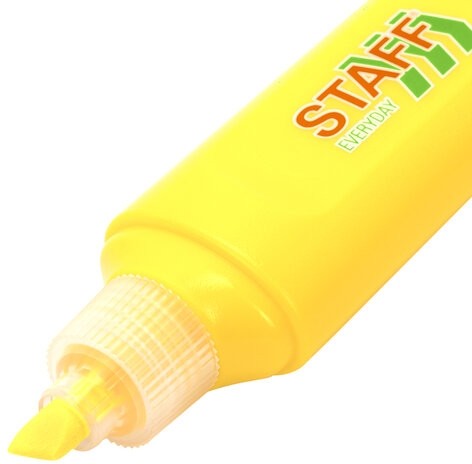 Текстовыделитель STAFF "EVERYDAY HL-720", ЖЕЛТЫЙ, линия 1-5 мм, скошенный наконечник, 152553