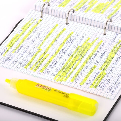 Текстовыделитель STAFF "EVERYDAY HL-720", ЖЕЛТЫЙ, линия 1-5 мм, скошенный наконечник, 152553