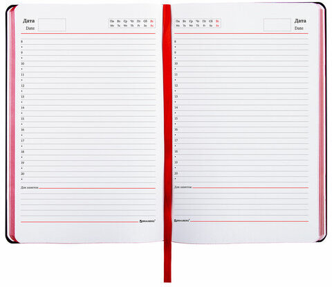 Ежедневник недатированный А5 (138х213 мм), BRAUBERG VISTA, под кожу, гибкий, 136 л., "Paris", 111992