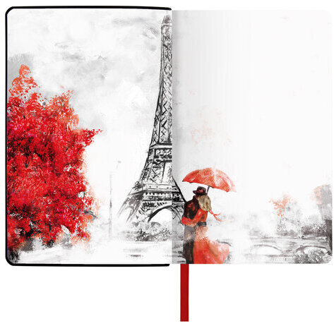 Ежедневник недатированный А5 (138х213 мм), BRAUBERG VISTA, под кожу, гибкий, 136 л., "Paris", 111992