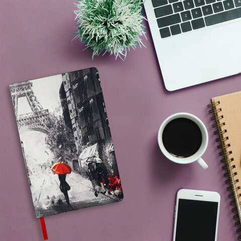 Ежедневник недатированный А5 (138х213 мм), BRAUBERG VISTA, под кожу, гибкий, 136 л., "Paris", 111992