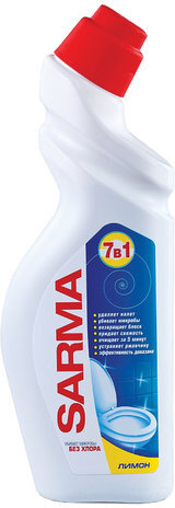 Средство для уборки туалета 750 мл, SARMA &quot;Лимон&quot;, убивает микробы, 70674, 07067