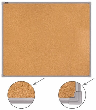 Доска пробковая для объявлений 100х120 см, металлическая рамка, BOARDSYS, П*120