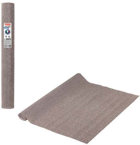 Бумага гофрированная/креповая (ИТАЛИЯ) 140 г/м2, 50х250 см, серая (904), BRAUBERG FIORE, 112598