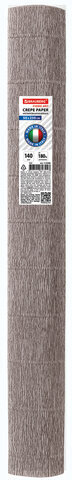 Бумага гофрированная/креповая (ИТАЛИЯ) 140 г/м2, 50х250 см, серая (904), BRAUBERG FIORE, 112598