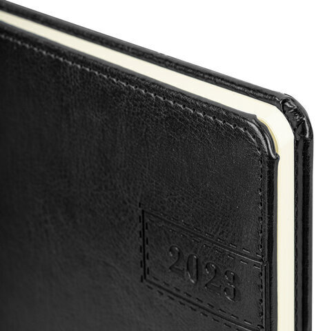 Еженедельник датированный 2023 А5 145х215 мм BRAUBERG "Imperial", черный, 113952