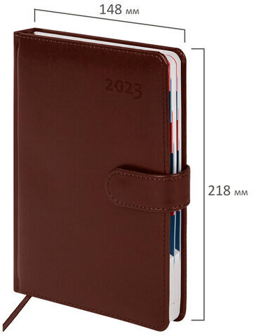 Ежедневник датированный 2023 А5 148х218 мм GALANT "Ritter", под кожу, коричневый, 114169