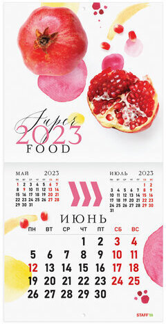 Календарь настенный перекидной 2023 г., 12 листов, 29х29 см, "ФРУКТЫ", STAFF, 114279