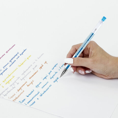 Ручки гелевые БЛЕСТКИ BRAUBERG "EXTRA", НАБОР 6 ЦВЕТОВ, узел 0,7 мм, линия 0,5 мм, 143908