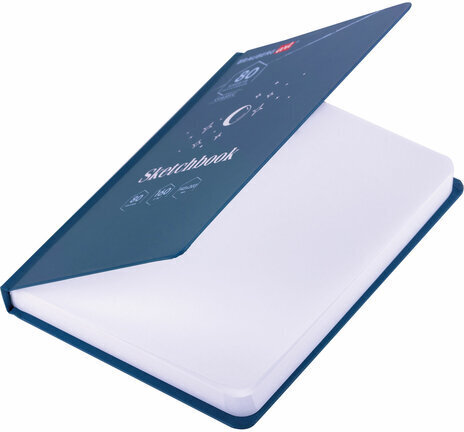 Скетчбук, белая бумага 160 г/м2, 145х203 мм, 80 л., твердая обложка, BRAUBERG ART CLASSIC "Ночь", 114593