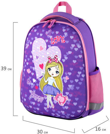 Ранец ПИФАГОР EVA BASIC, 1 отделение, "Fancy girl", 39х30х16 см, 270690