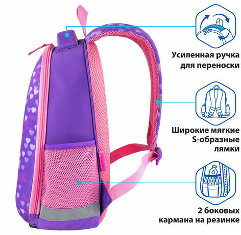 Ранец ПИФАГОР EVA BASIC, 1 отделение, "Fancy girl", 39х30х16 см, 270690