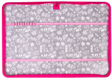 Папка для труда на молнии BRAUBERG А4 с ручкой, 1 отделение, картон, органайзер, "Smiling bear", 270990