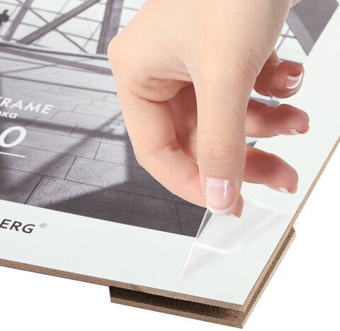 Рамка 21х30 см небьющаяся, багет 14,6 мм, пластик, BRAUBERG "Original Line", белая/золото, 391236