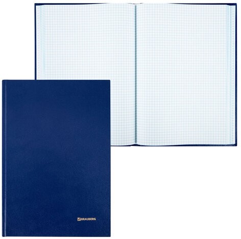 Книга учета 160 л., клетка, твердая, бумвинил, блок офсет, А4 (200х290 мм), BRAUBERG, 130182