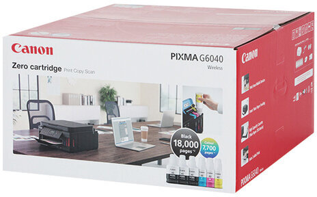 МФУ струйное CANON PIXMA G6040 "3 в 1" А4, 13 стр./мин, 4800х1200, ДУПЛЕКС, Wi-Fi, сетевая карта, СНПЧ, 3113C009