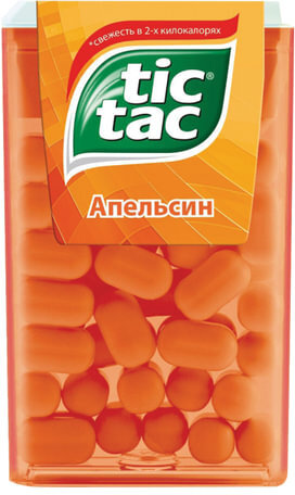 Драже TIC TAC (Тик Так), со вкусом апельсина, 16 г, пластиковая баночка, 77133491