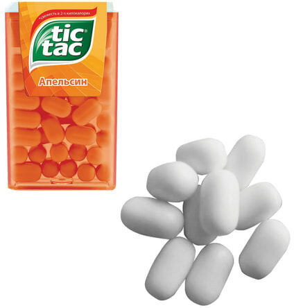 Драже TIC TAC (Тик Так), со вкусом апельсина, 16 г, пластиковая баночка, 77133491