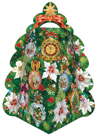 Подарок новогодний ЁЛКА "Вдохновение", 600 г, НАБОР конфет, картонная упаковка, ХР- 244