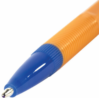 Ручка шариковая STAFF "Basic BP-03 Orange", СИНЯЯ, корпус оранжевый, узел 1 мм, линия письма 0,5 мм, 143741