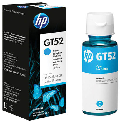 Чернила HP GT52 (M0H54AE) для InkTank 315/410/415, SmartTank 500/515/615 голубые, ресурс 8000 страниц, оригинальные