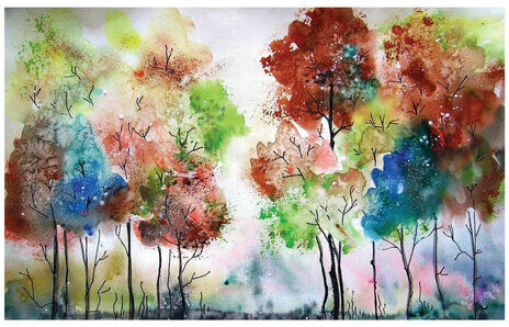 Краски акварельные ЮНЛАНДИЯ "ДОМИКИ", 12 цветов, медовые, круглые кюветы, 192550