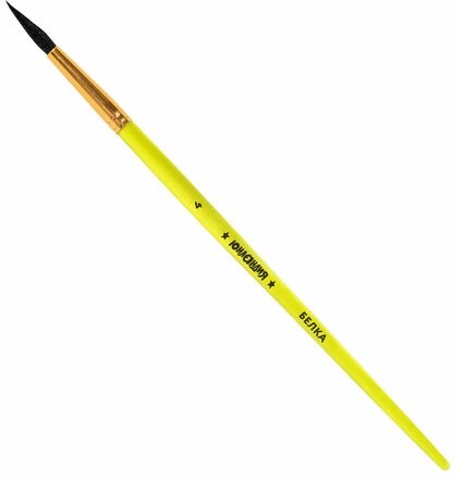 Кисти БЕЛКА набор 6 шт. (круглые № 1, 2, 3, 4, 5, 6), блистер, ЮНЛАНДИЯ, 201082