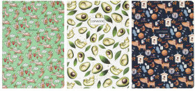 Тетради 40 л. в клетку обложка SoftTouch, НАБОР 3 шт., бежевая бумага 70 г/м2, сшивка, А5 (147х210 мм), PATTERN, BRAUBERG, 403792