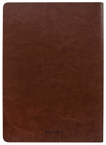 Тетрадь 48 л. в линию обложка гладкий кожзам, сшивка, A5 (147х210мм), КОРИЧНЕВЫЙ, BRAUBERG VIVA, 403893
