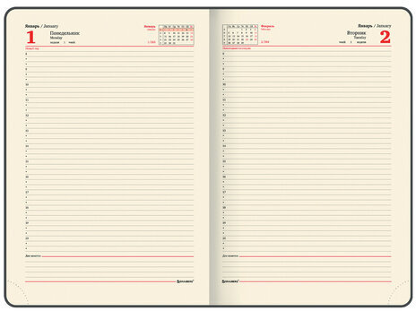 Ежедневник датированный 2024 БОЛЬШОЙ ФОРМАТ 210х297 мм А4, BRAUBERG "Iguana", под кожу, красный, 114778