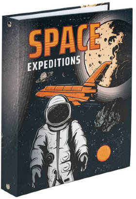 Тетрадь на кольцах А5 165х215 мм, 120 л., твердый картон, клетка, BRAUBERG, &quot;SpaceX&quot;, 404081