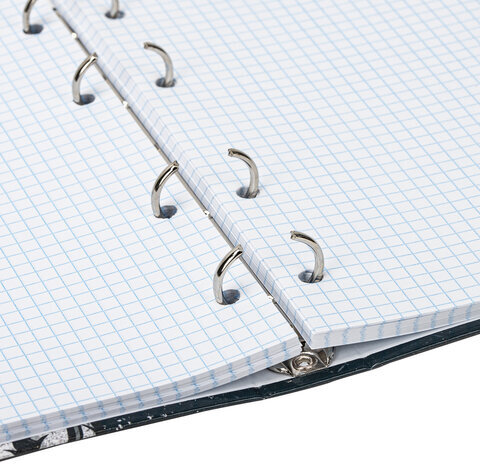 Тетрадь на кольцах А5 165х215 мм, 120 л., твердый картон, клетка, BRAUBERG, "SpaceX", 404081