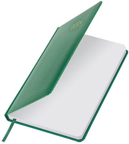 Ежедневник датированный 2024 А5 138x213 мм BRAUBERG "Select", балакрон, зеленый, 114878