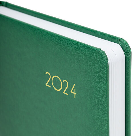 Ежедневник датированный 2024 А5 138x213 мм BRAUBERG "Select", балакрон, зеленый, 114878