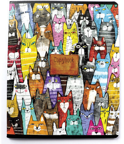 Тетрадь А5, 48 л., ПЗБМ, скоба, клетка, конгрев, выборочный TWIN лак, "Мордашки" (5 видов), 029945