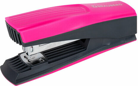 Степлер №24/6, 26/6 BRAUBERG "SUPER", до 30 листов, маджента и черный, 272740