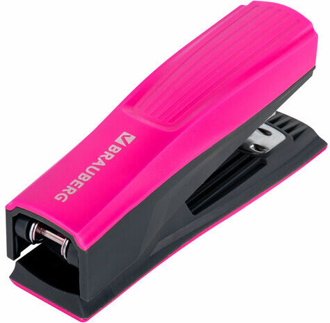 Степлер №24/6, 26/6 BRAUBERG "SUPER", до 30 листов, маджента и черный, 272740