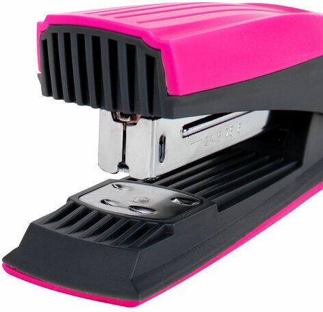 Степлер №24/6, 26/6 BRAUBERG "SUPER", до 30 листов, маджента и черный, 272740