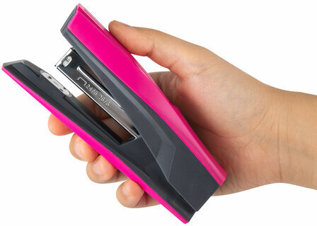 Степлер №24/6, 26/6 BRAUBERG "SUPER", до 30 листов, маджента и черный, 272740