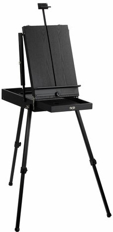 Этюдник-мольберт BRAUBERG ART PREMIERE, алюминиевые ножки, холст до 82 см, черный, 191755