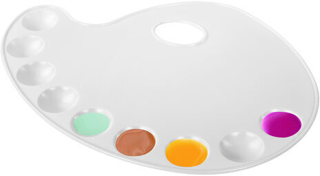 Палитра художественная пластиковая овальная 28х21 см, 9 ячеек, BRAUBERG ART DEBUT, 192229