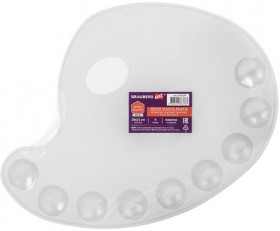 Палитра художественная пластиковая овальная 28х21 см, 9 ячеек, BRAUBERG ART DEBUT, 192229