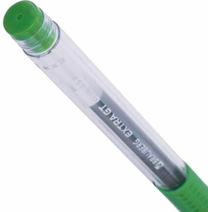 Ручка гелевая с грипом BRAUBERG "EXTRA GT", ЗЕЛЕНАЯ, стандартный узел 0,5 мм, линия 0,35 мм, 143922