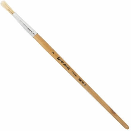 Кисть BRAUBERG, щетина, круглая, № 5, 200196