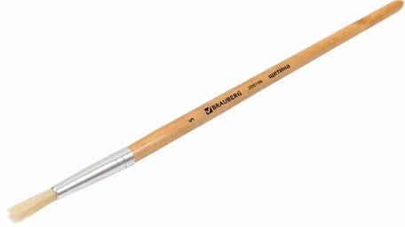 Кисть BRAUBERG, щетина, круглая, № 5, 200196