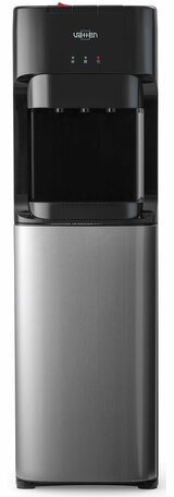 Кулер для воды VATTEN L45NKSTEEL, напольный, НАГРЕВ/ОХЛАЖДЕНИЕ КОМПРЕССОРНОЕ, 3 крана, черный, 6842