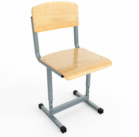 Стул ученический регулируемый ШМ.С35.С, 340х340х670-750 мм, рост 3-5, серый каркас, фанера